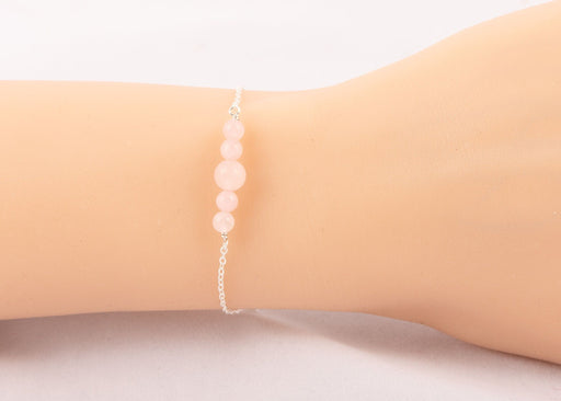 Rose Quartz Bracelet/Rose Quartz Bracelet Sterling Silver\Rose Quartz Gemstone Bracelet/Fertility Crystal Bracelet/Gemstone Bar Bracelet