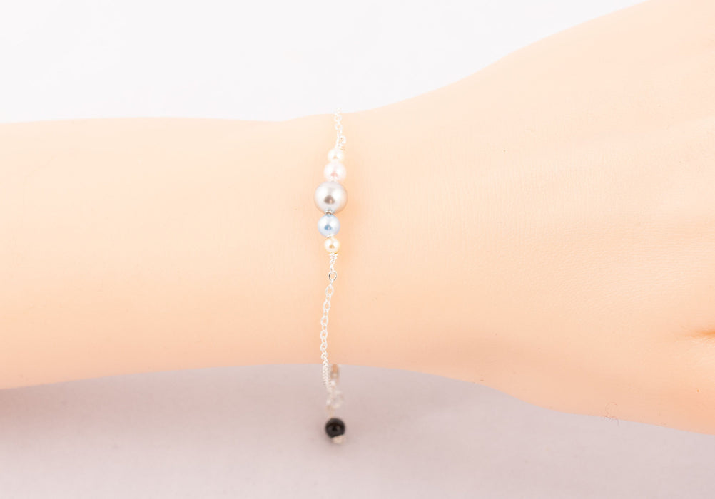 18k Gold Sterling Silver Pearl Bracelet Swarovski Pearl - Bridal and Wedding Bracelet - B051