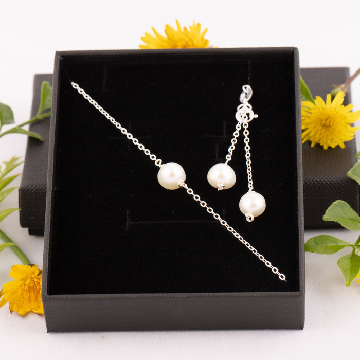 Akoya Pearl Necklace for Women Sterling Silver Australia Gift for Her Mum Friend Bridesmaid - Necklace for Bride and Bridesmaids - N019