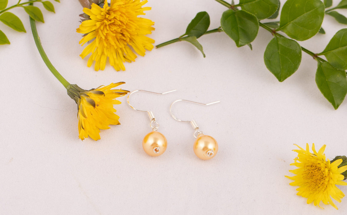 South Sea Shell Pearl Earrings for Women Sterling Silver Australia Gift for Her - Bridal and Wedding Earrings - GE018