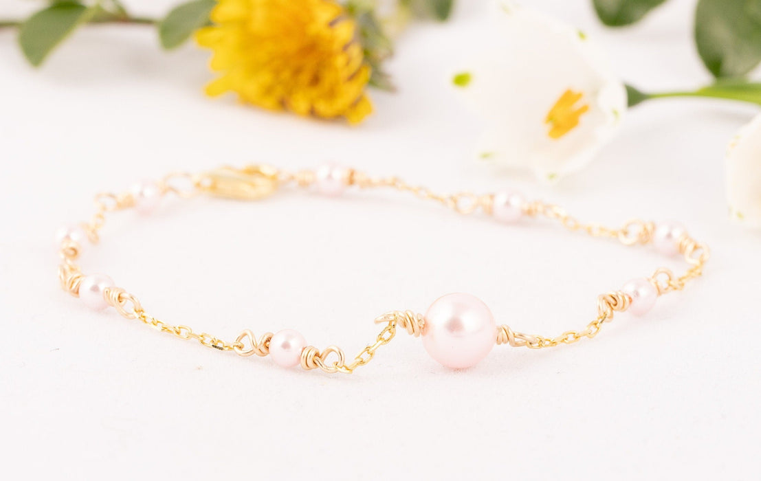 Pearl Bracelet Sterling Silver, Swarovski Pearl Bracelet, Pearl Bracelet, Everyday Bracelet, Pearl Bracelet, Pink Pearl Bracelet, Gift Ideas