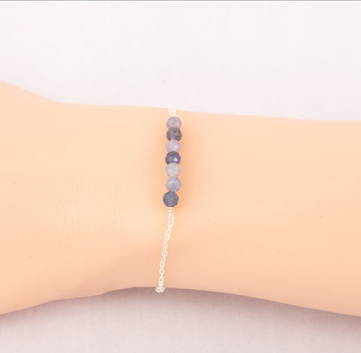 Natural Tanzanite Bracelet Sterling Silver/December Birthstone Bracelet/Birthstone Bar Bracelet/Tanzanite Bracelet/Tanzanite Bar Bracelet