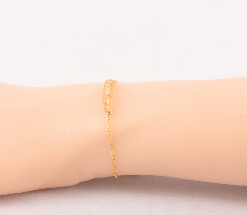 Citrine Bracelet Sterling Silver, November Birthstone Bracelet, Citrine Bracelet, Natural Citrine Bracelet, Dainty Citrine Bracelet