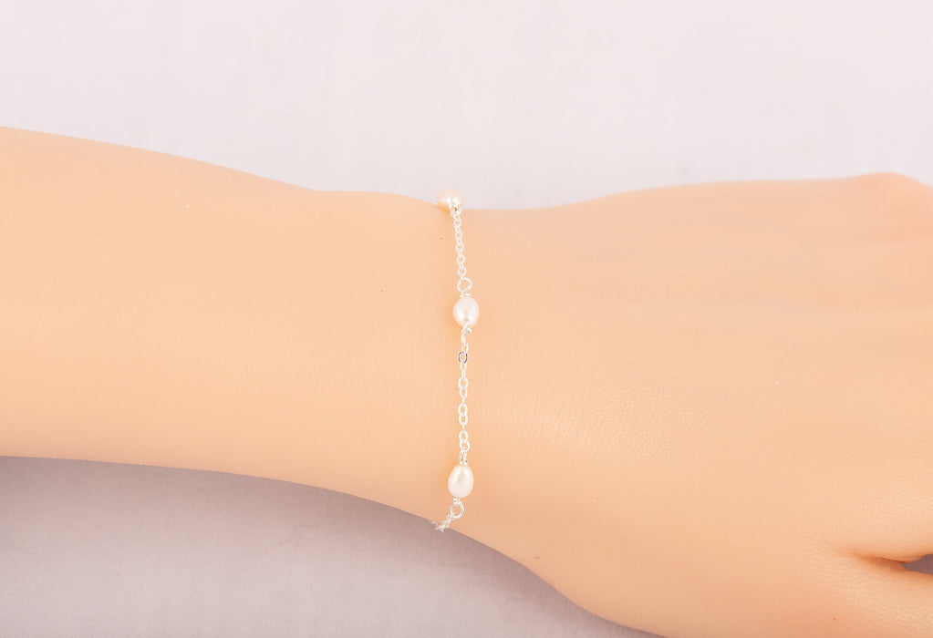 Fresh Water Pearl Bracelet, Fresh Water Pearl Bracelet Sterling Silver, June Birthstone Bracelet, Pearl Birthstone Bracelet, Pearl Bracelet