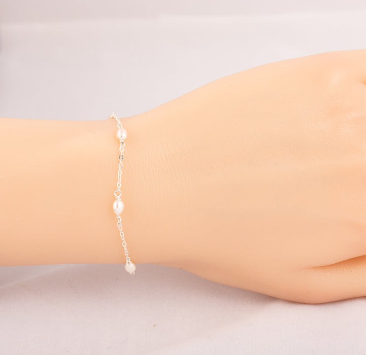 Fresh Water Pearl Bracelet, Fresh Water Pearl Bracelet Sterling Silver, June Birthstone Bracelet, Pearl Birthstone Bracelet, Pearl Bracelet