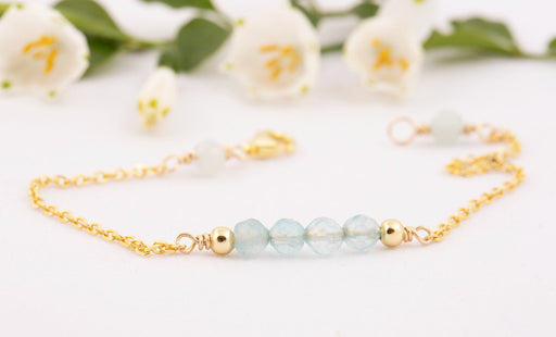 Natural Aquamarine Bracelet/Birthstone Bracelet Sterling Silver/Aquamarine Bracelet/March Birthstone Bracelet/Aquamarine Birthstone Bracelet