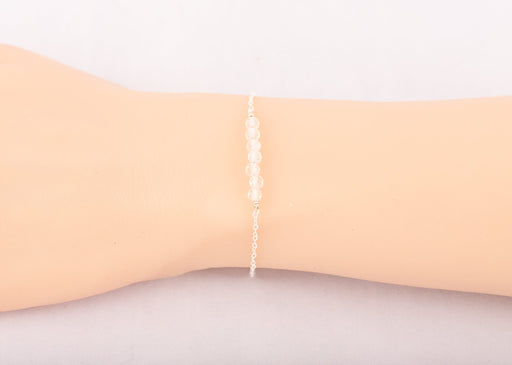 Clear Quartz Bracelet Sterling Silver/April Birthstone Bracelet/Dainty Clear Quartz Bracelet/Clear Quartz Bar Bracelet/Clear Quartz Bracelet