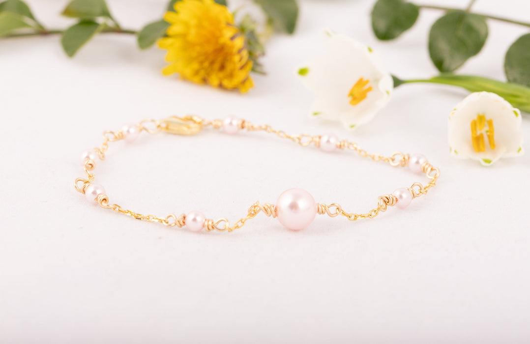 Pearl Bracelet Sterling Silver, Swarovski Pearl Bracelet, Pearl Bracelet, Everyday Bracelet, Pearl Bracelet, Pink Pearl Bracelet, Gift Ideas