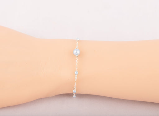 Pearl Bracelet Sterling Silver, Swarovski Pearl Bracelet, Light Blue Pearl Bracelet, Everyday Bracelet, Pearl Bracelet, Blue Pearl Bracelet