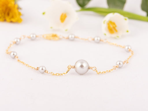 Pearl Bracelet Sterling Silver, Swarovski Pearl Bracelet, Pearl Bracelet, Everyday Bracelet, Pearl Bracelet, Grey Pearl Bracelet, Gift Ideas