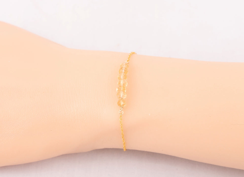 Citrine Bracelet Sterling Silver, November Birthstone Bracelet, Citrine Bracelet, Natural Citrine Bracelet, Dainty Citrine Bracelet