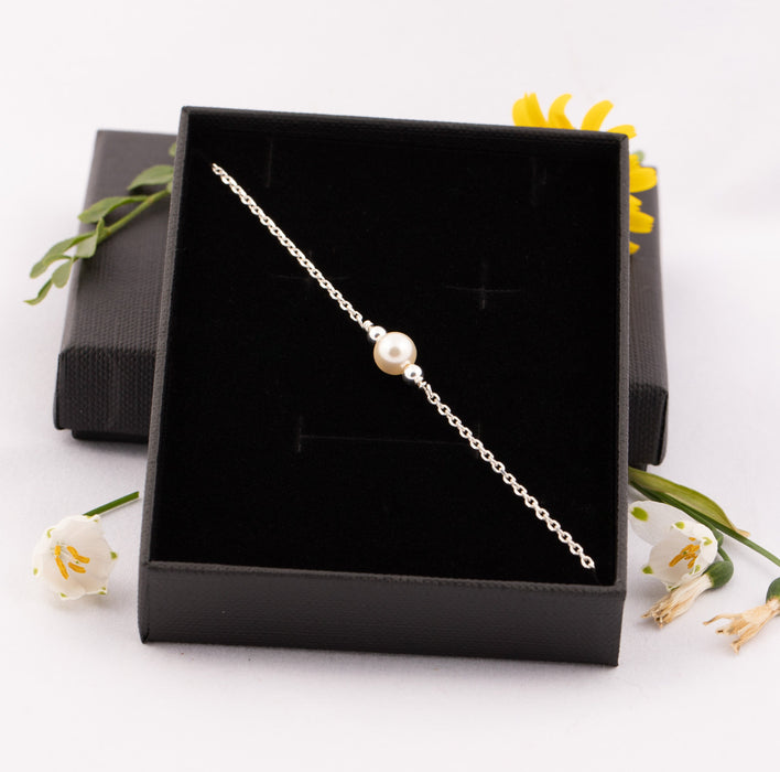 Dainty Pearl Bracelet Sterling Silver/Swarovski Pearl Bracelet/Everyday Bracelet/Simple Pearl Bracelet/Pearl Bracelet/Gift for Women