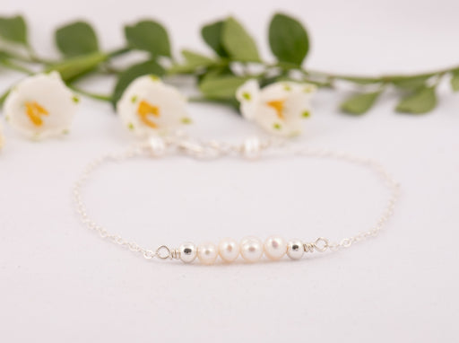 Fresh Water Pearl Bracelet, Pearl Bracelet Sterling Silver, Pearl Bracelet, June Birthstone Bracelet, Dainty Pearl Bracelet, Gift for Her