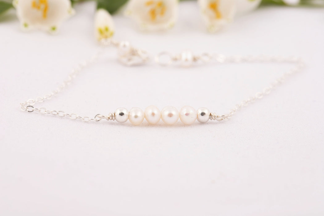 Fresh Water Pearl Bracelet, Pearl Bracelet Sterling Silver, Pearl Bracelet, June Birthstone Bracelet, Dainty Pearl Bracelet, Gift for Her