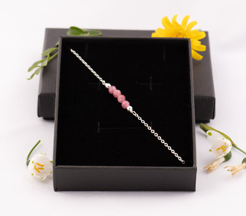 Tourmaline Bracelet Sterling Silver, Tourmaline Bracelet, October Birthstone Bracelet, Pink Tourmaline Bracelet, Tourmaline Bracelet Silver