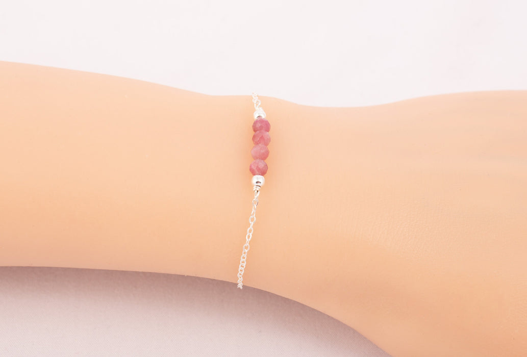 Tourmaline Bracelet Sterling Silver, Tourmaline Bracelet, October Birthstone Bracelet, Pink Tourmaline Bracelet, Tourmaline Bracelet Silver