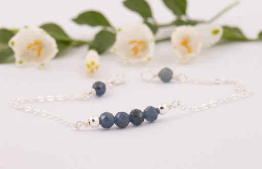 Sapphire Bracelet Sterling Silver, Sapphire Bracelet, September Birthstone Bracelet, Sapphire Birthstone Bracelet, Raw Sapphire Bracelet