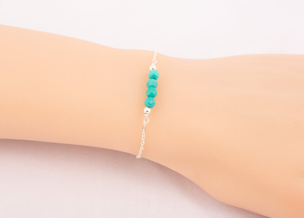 Turquoise Bracelet Sterling Silver, Turquoise Bracelet, December Birthstone Bracelet, Turquoise Birthstone Bracelet, Everyday Bracelet