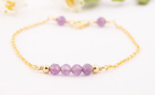 Natural Amethyst Bracelet/Birthstone Bracelet Sterling Silver/Amethyst Bracelet/February Birthstone Bracelet/Amethyst Gemstone Bracelet