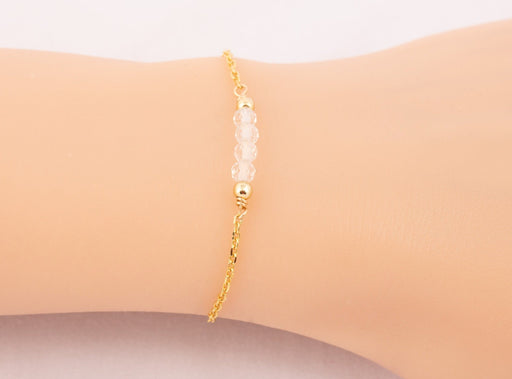 Dainty Clear Quartz Bracelet, Birthstone Bracelet Sterling Silver, Clear Quartz Bracelet, April Birthstone Bracelet, Bracelet for Women