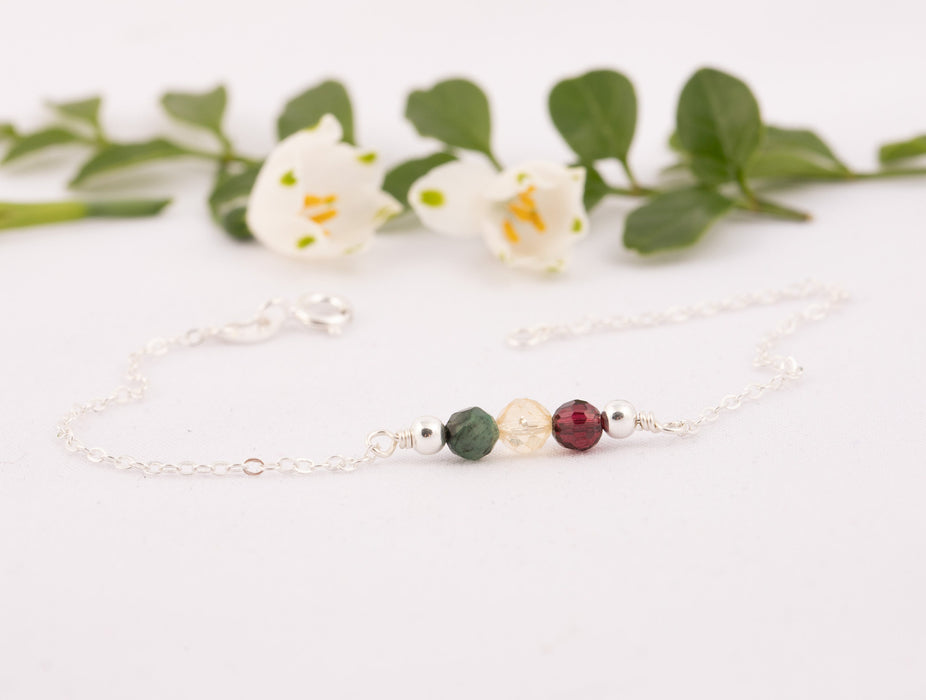 Choose Your Own Personalised Family Birthstone Bracelet Sterling Silver, Personalised Jewellery, Create Your Own Family Birthstone Bracelet