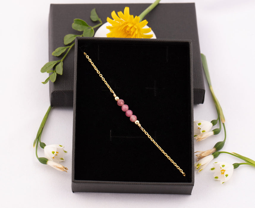 Tourmaline Bracelet Sterling Silver, Tourmaline Bracelet, October Birthstone Bracelet, Pink Tourmaline Bracelet, Tourmaline Bracelet Gold