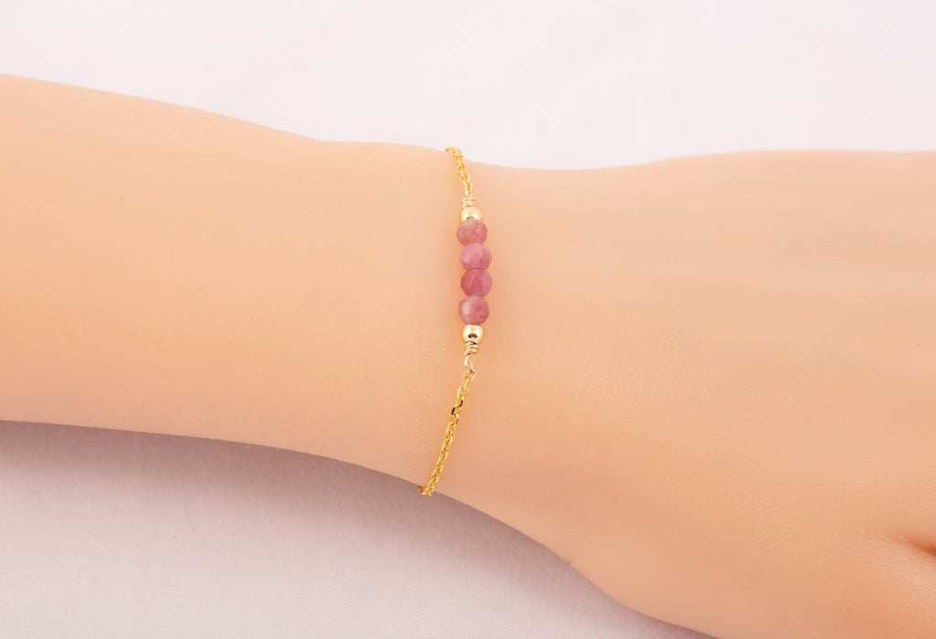 Tourmaline Bracelet Sterling Silver, Tourmaline Bracelet, October Birthstone Bracelet, Pink Tourmaline Bracelet, Tourmaline Bracelet Gold