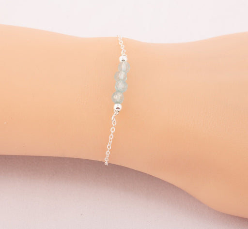 Aquamarine Bracelet/Birthstone Bracelet Sterling Silver/Natural Aquamarine Bracelet/March Birthstone Bracelet/Aquamarine Gemstone Bracelet