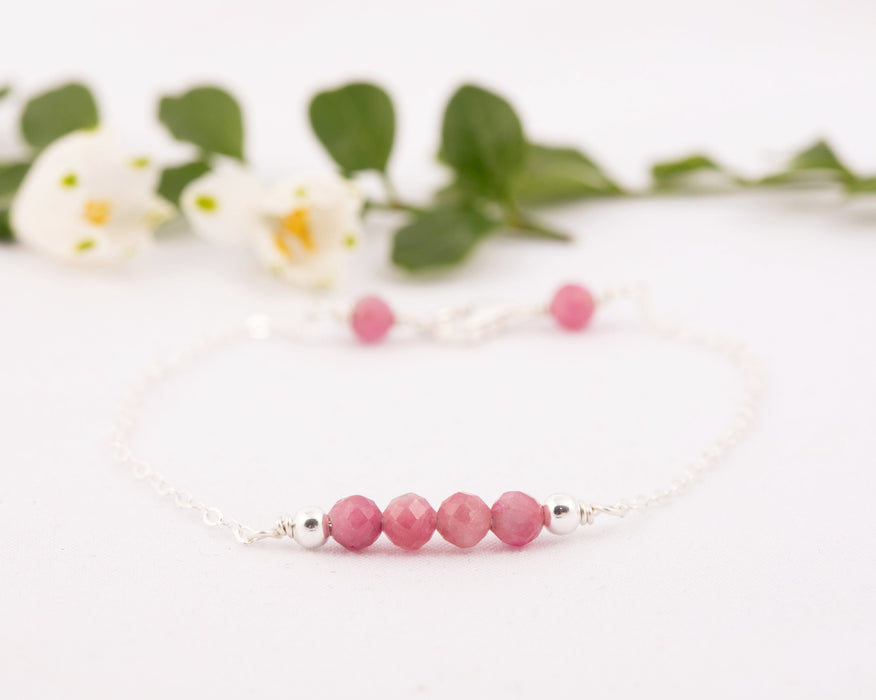 Tourmaline Bracelet Sterling Silver, Tourmaline Bracelet, October Birthstone Bracelet, Pink Tourmaline Bracelet, Tourmaline Bracelet Silver