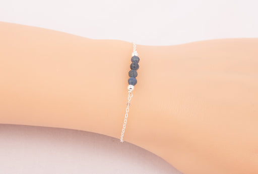 Sapphire Bracelet Sterling Silver, Sapphire Bracelet, September Birthstone Bracelet, Sapphire Birthstone Bracelet, Raw Sapphire Bracelet