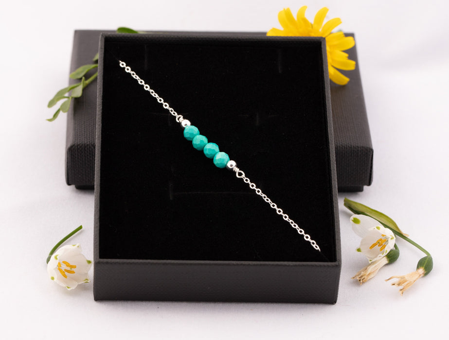 Turquoise Bracelet Sterling Silver, Turquoise Bracelet, December Birthstone Bracelet, Turquoise Birthstone Bracelet, Everyday Bracelet