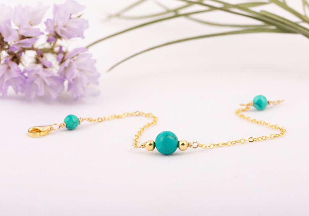 Turquoise Bracelet Sterling Silver, Turquoise Bracelet, December Birthstone Bracelet, Turquoise Birthstone Bracelet, Everyday Bracelet