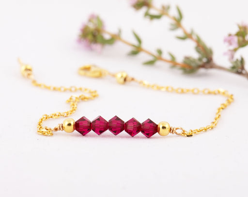 Ruby Bracelet/Ruby Bracelet Sterling Silver/Swarovski Crystal Bracelet/Crystal Bracelet/Ruby Crystal Bracelet/July Bracelet/Gift for Friend