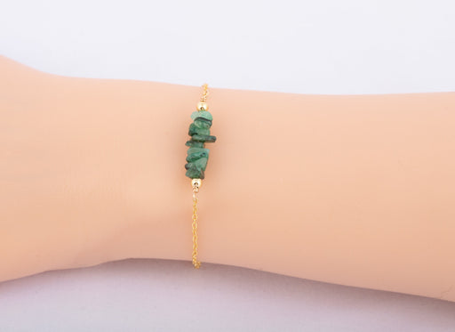 Raw Emerald Bracelet, Gemstone Bracelet Sterling Silver, Emerald Bracelet, May Birthstone Bracelet, Everyday Bracelet, Girlfriend Gift