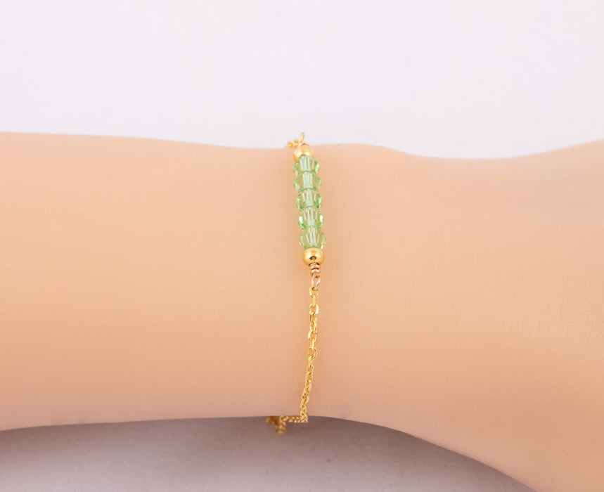 Peridot Bracelet/Peridot Bracelet Sterling Silver/Swarovski Crystal Bracelet/Peridot Crystal Bracelet\August Bracelet\Everyday Bracelet