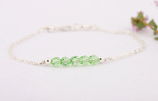 Peridot Bracelet Faceted/Peridot Bracelet Sterling Silver/Swarovski Crystal Bracelet/Peridot Bracelet/Peridot Crystal Bracelet\Gift for Her