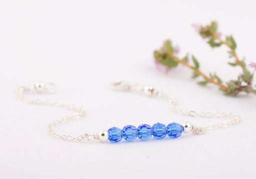 Sapphire Bracelet/Sapphire Bracelet Sterling Silver/Swarovski Crystal Bracelet/Crystal Bracelet/Sapphire Crystal Bracelet/September Bracelet