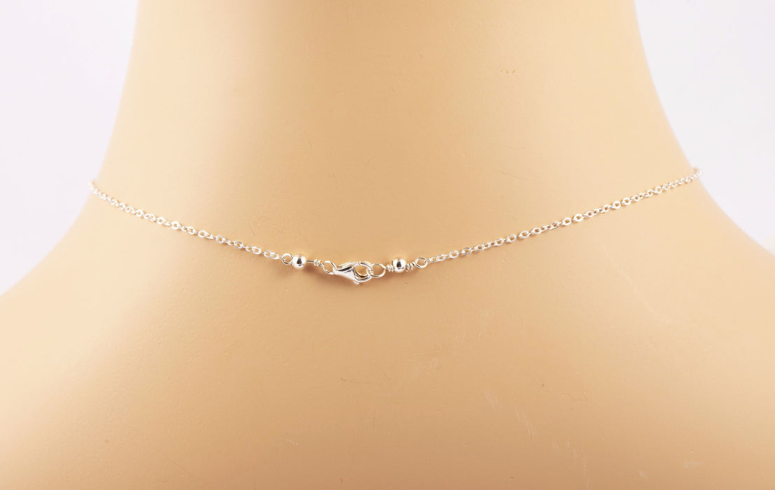 Light Blue Pearl Necklace/Sterling Silver Necklace for Women/Swarovksi Pearl Bridal Necklace/Pearl Necklace Silver/Dainty Pearl Necklace