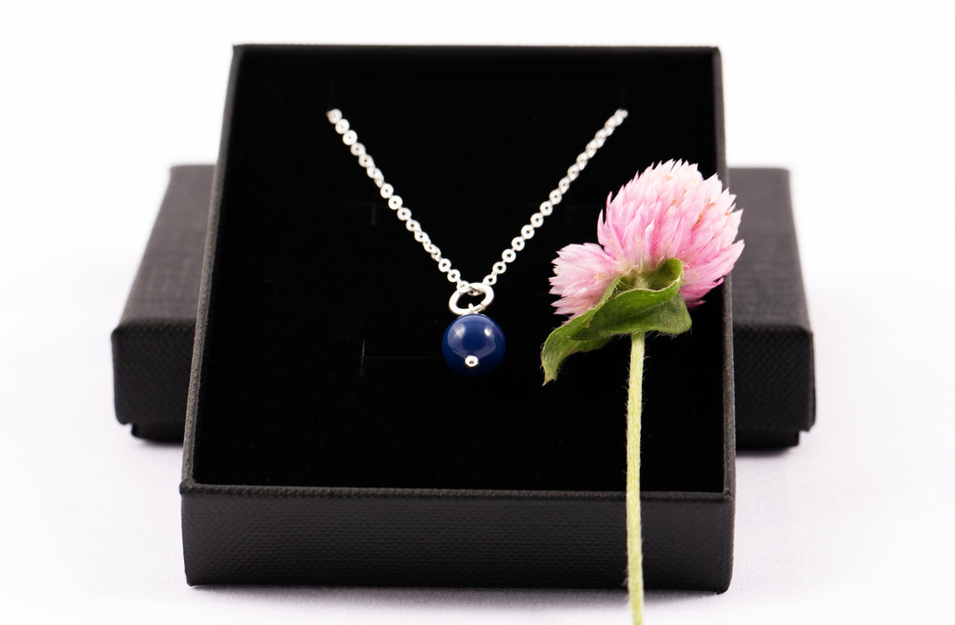 Blue Pearl Necklace/925 Sterling Silver Necklace/Swarovski Pearl Necklace/Pearl Bridal Necklace/Friends Gift for Woman/Pearl Pendant