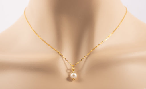 Dainty Akoya Pearl Necklace 925 Sterling Silver 18k Gold Plated/Akoya Pearl Necklace/Pearl Bridal Necklace/Pearl Pendant Necklace