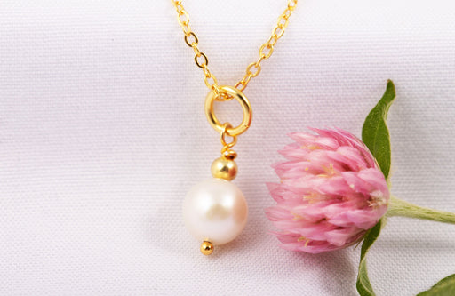 Dainty Akoya Pearl Necklace 925 Sterling Silver 18k Gold Plated/Akoya Pearl Necklace/Pearl Bridal Necklace/Pearl Pendant Necklace