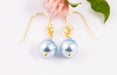 Blue Pearl Drop Earrings/Dainty Pearl Earrings in Sterling Silver/Swarovski Pearl Earrings/Pearl Drop Earrings/June Birthstone Earrings