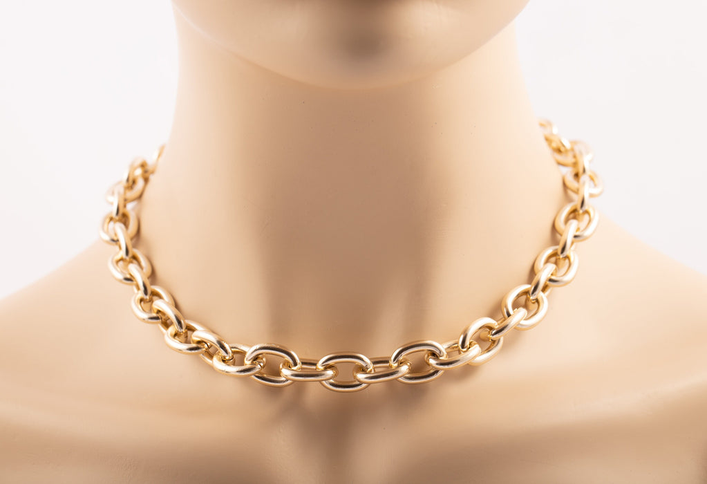 Lightweight Chunky Chain Necklace Gold/Non Tarnish Gold Necklace/Chunky Chain Necklace for Women/Chunky Chain Link Necklace/Toggle Necklace