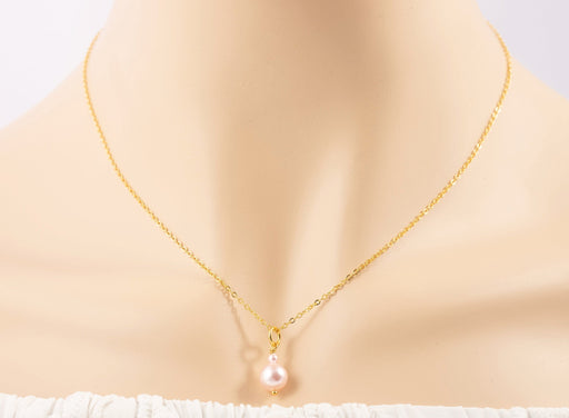 Light Pink Pearl Necklace/925 Sterling Silver 18k Gold Plated/Swarovski Pearl Necklace/Pearl Bridal Necklace/Pearl Necklace Gold/Brides Gift