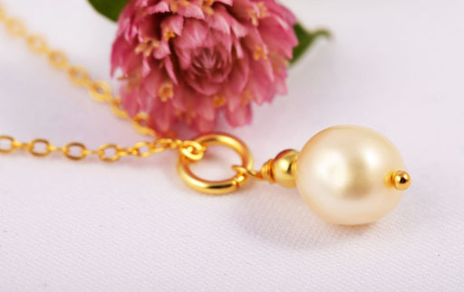 Pearl Necklace 925 Sterling Silver 18k Gold Plated/Fresh Water Pearl Necklace/Pearl Bridal Necklace/Pearl Pendant Necklace/Pearl Neckalce
