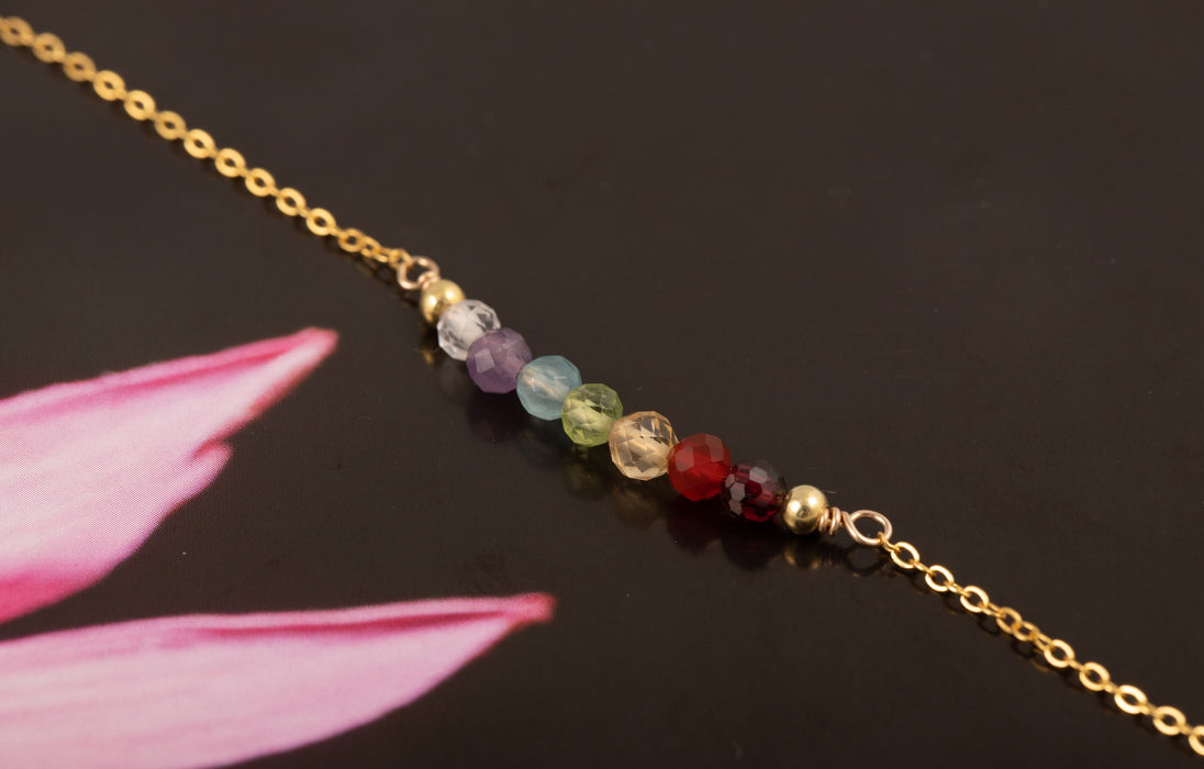 Seven Chakras Bracelet, 7 Chakra Crystal Bracelet, 7 Chakra Healing Bracelet, 7 Chakras Bracelet Sterling Silver, Healing Crystal Bracelet