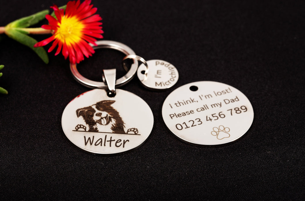 Dog Tags, Personalised Dog Tag Engraved,  Cute Dog Tag, Dog Tag Stainless Steel, Pet Name Tag,  Pet Tag for Dog, Dog Breeds Name Tag
