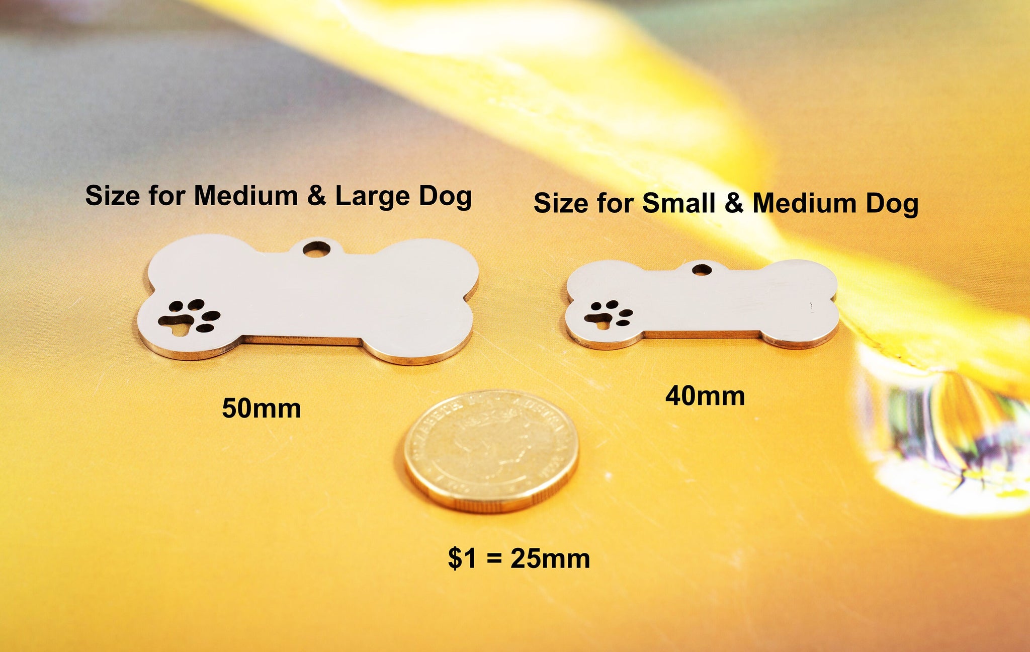 Stainless Steel Gold Dog Collar with Bone Tag Dog Link Chain Metal Silver Pet  Necklace for Small Big Dog Walking Training Collar
