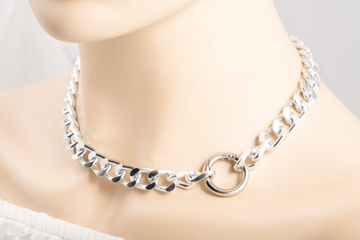 Lightweight Silver Cuban Chain Link Necklace/Non Tarnish Necklace/Chunky Chain Necklace Silver/Chunkly Necklace for Women/Fashion Necklace