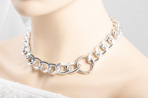 Lightweight Silver Cuban Chain Link Necklace/Non Tarnish Necklace/Chunky Chain Necklace Silver/Chunkly Necklace for Women/Fashion Necklace